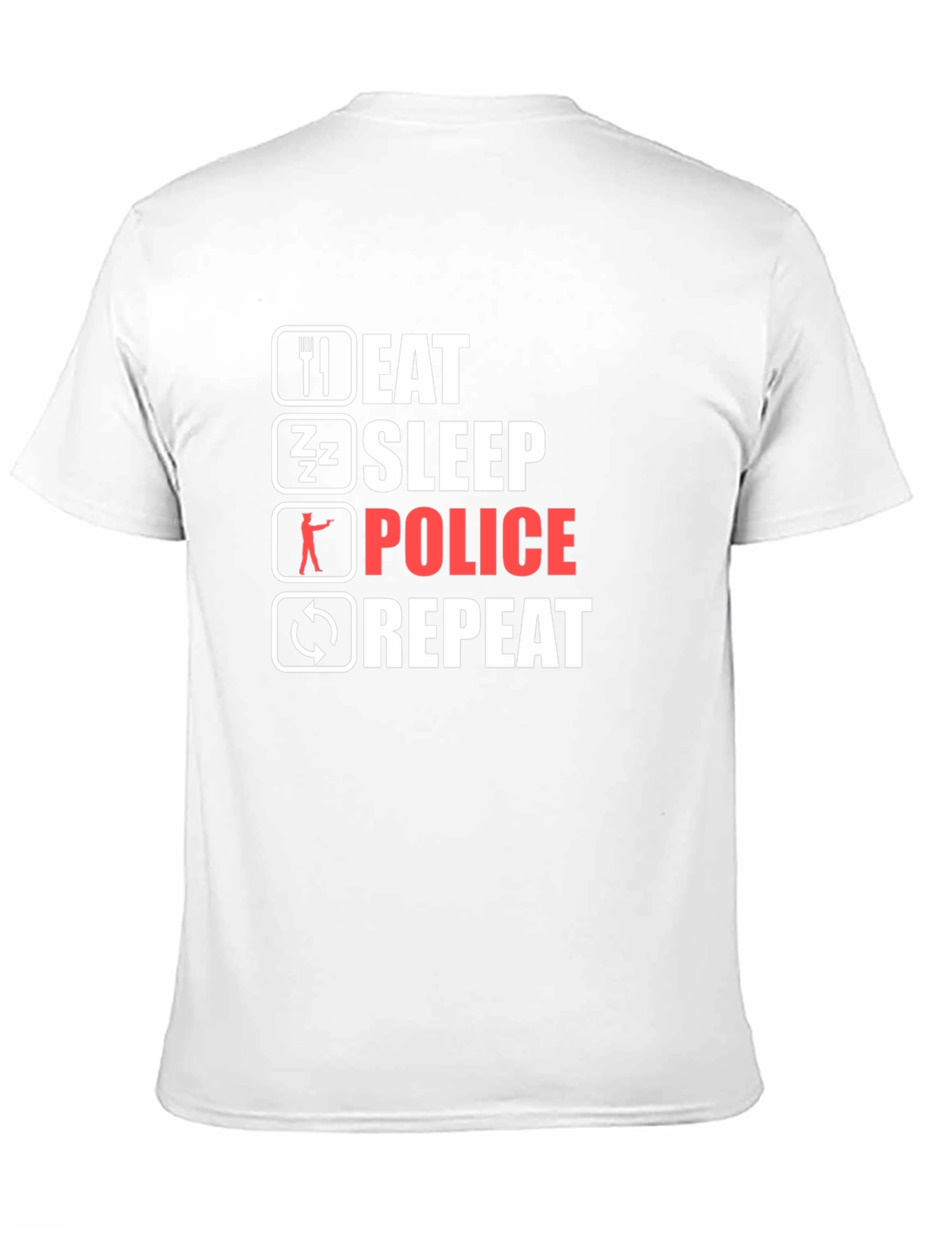 Eat Sleep Police Repeat Black T-Shirt