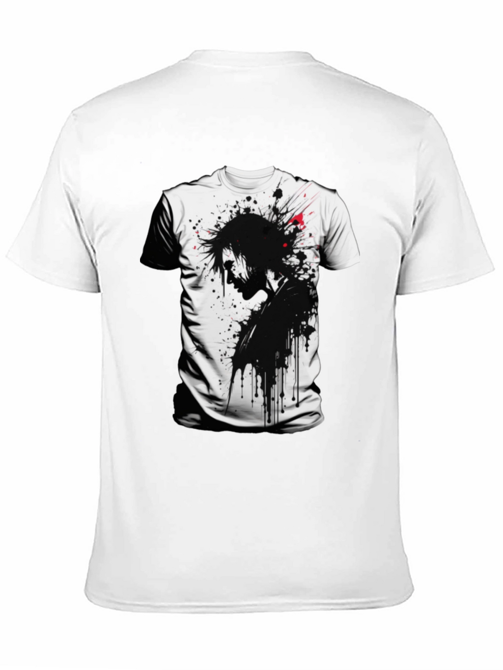 Edgy Ink Splatter Graphic Tee - Black