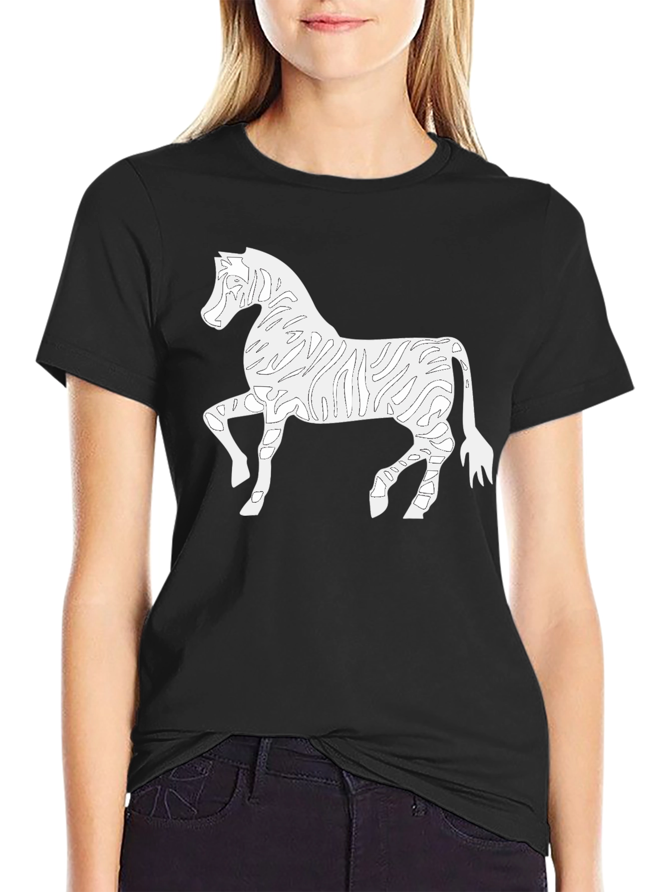 Zebra Outline Graphic Tee