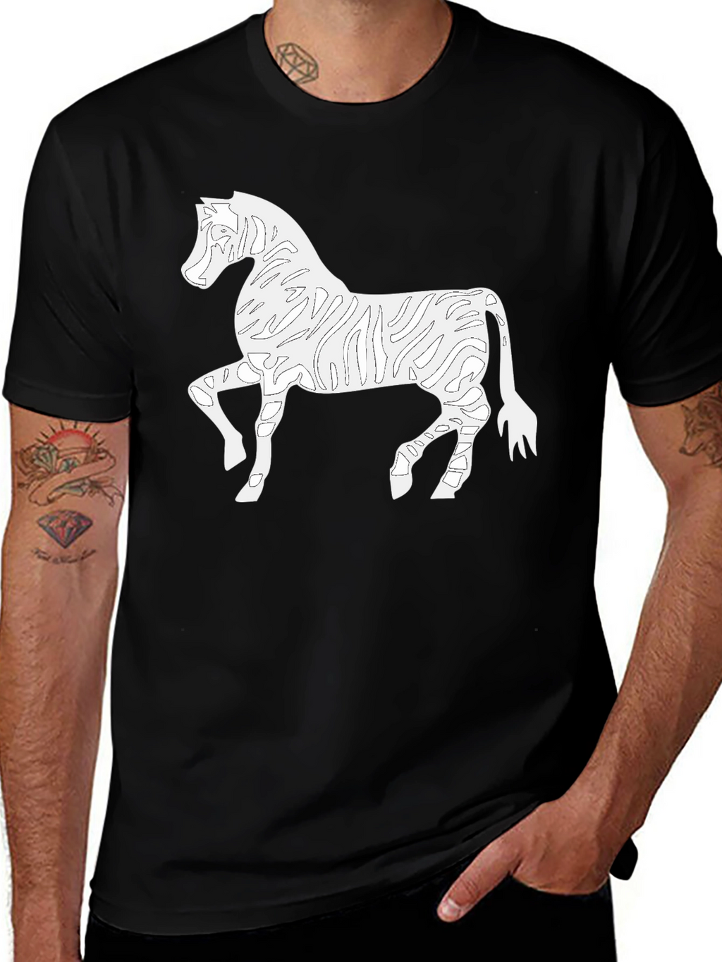 Zebra Outline Graphic Tee