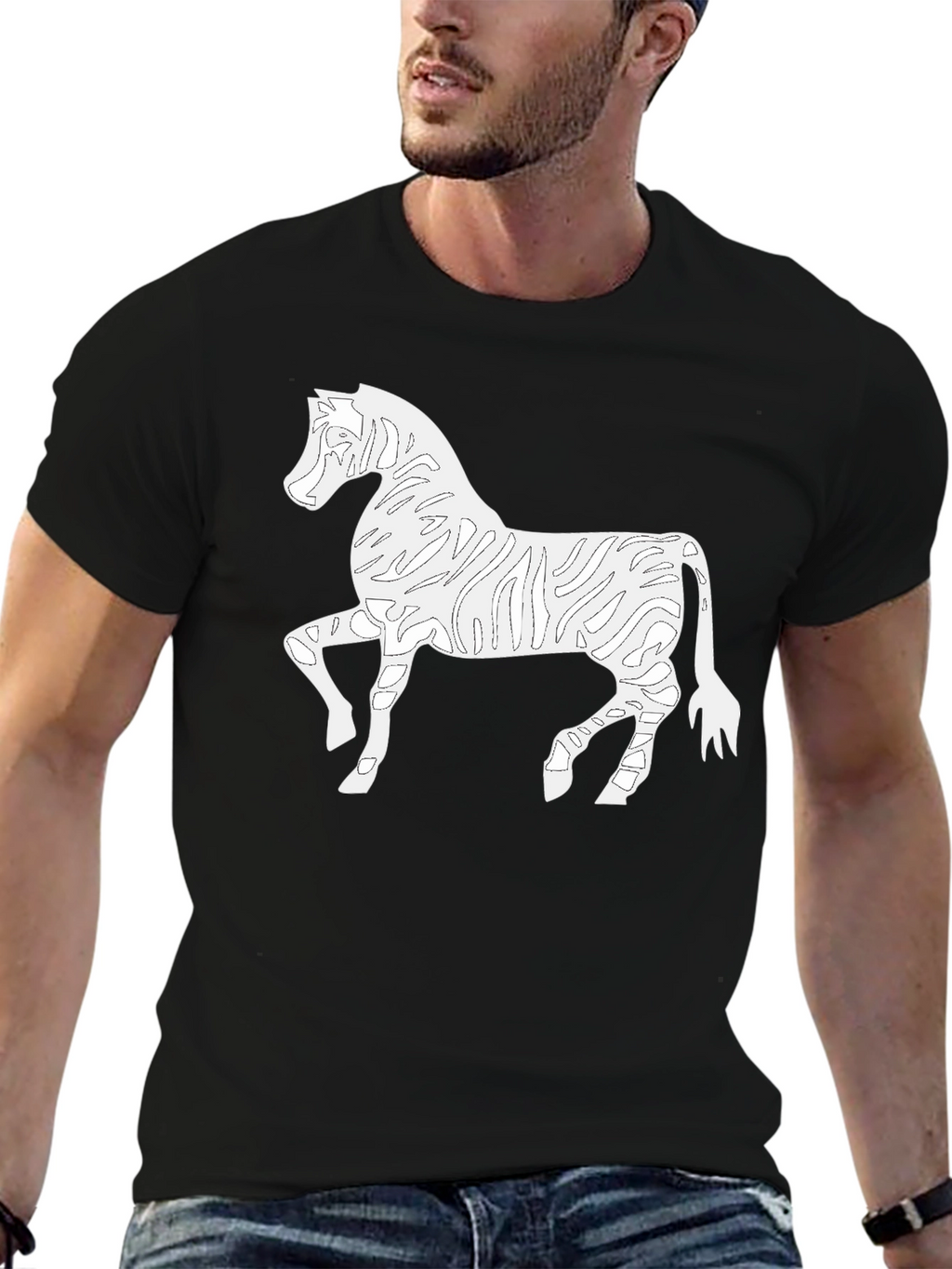Zebra Outline Graphic Tee