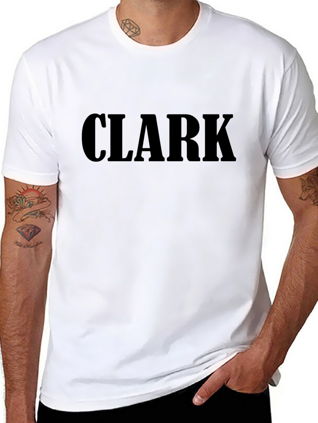 Mens Black T-Shirt with CLARK Text