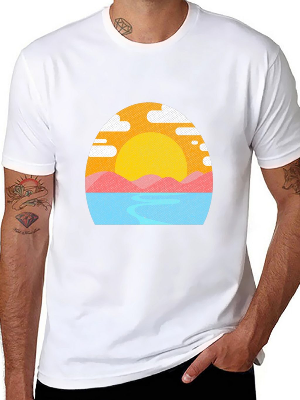Sunset Graphic Tee - Mens Black T-Shirt