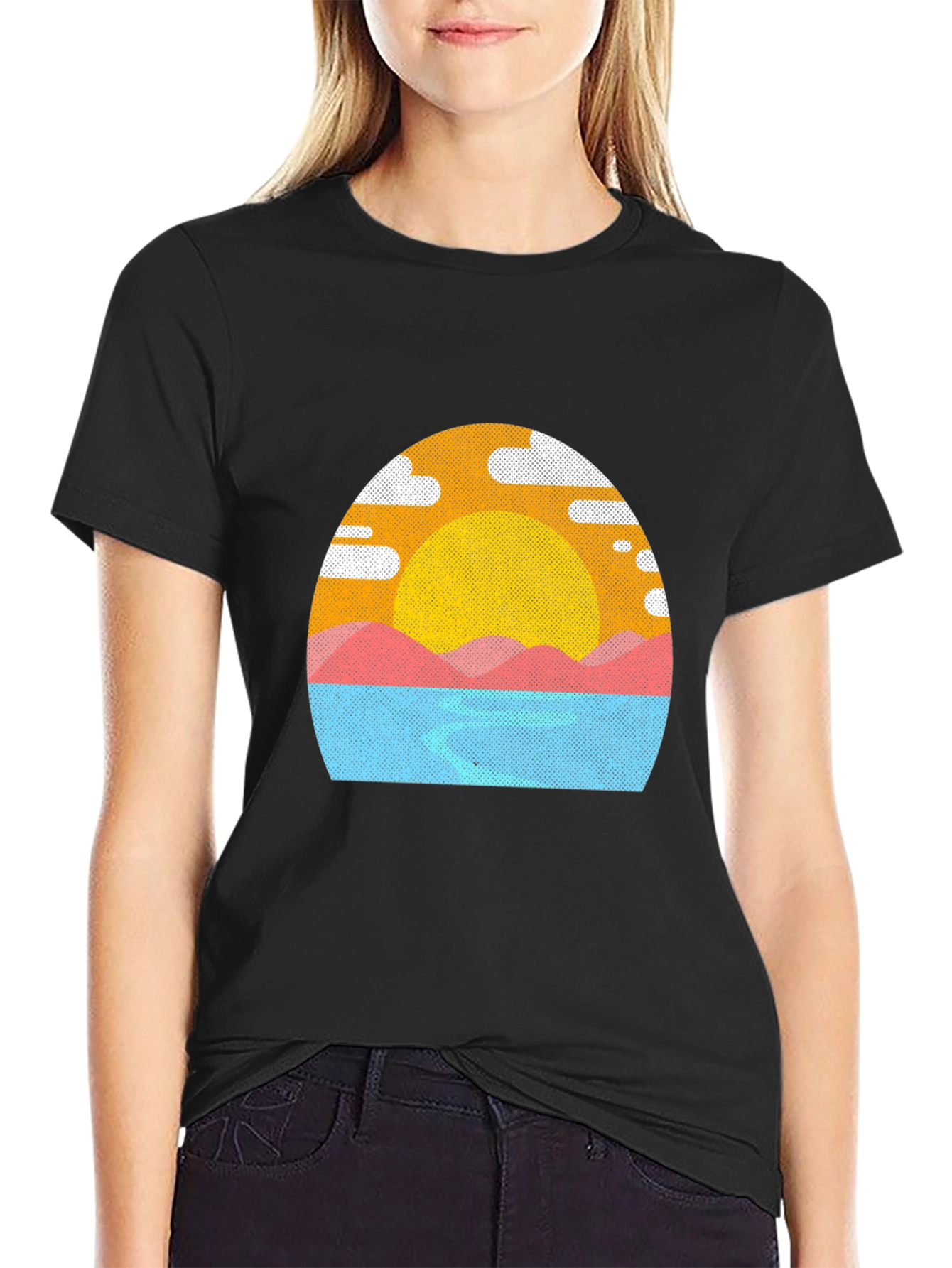 Sunset Graphic Tee - Mens Black T-Shirt