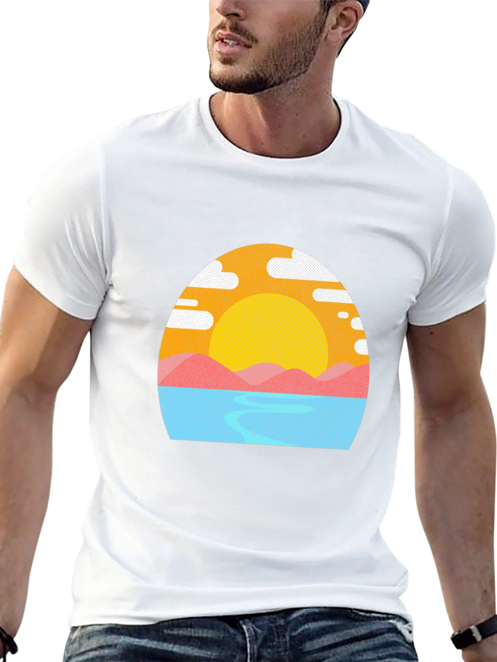 Sunset Graphic Tee - Mens Black T-Shirt
