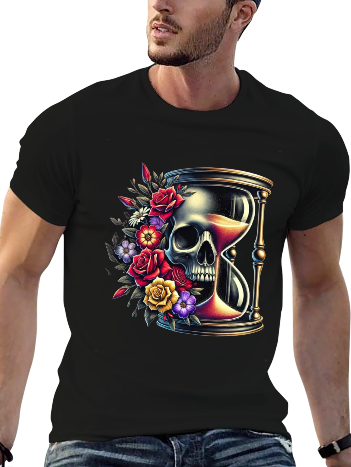 Skull Hourglass Graphic Tee