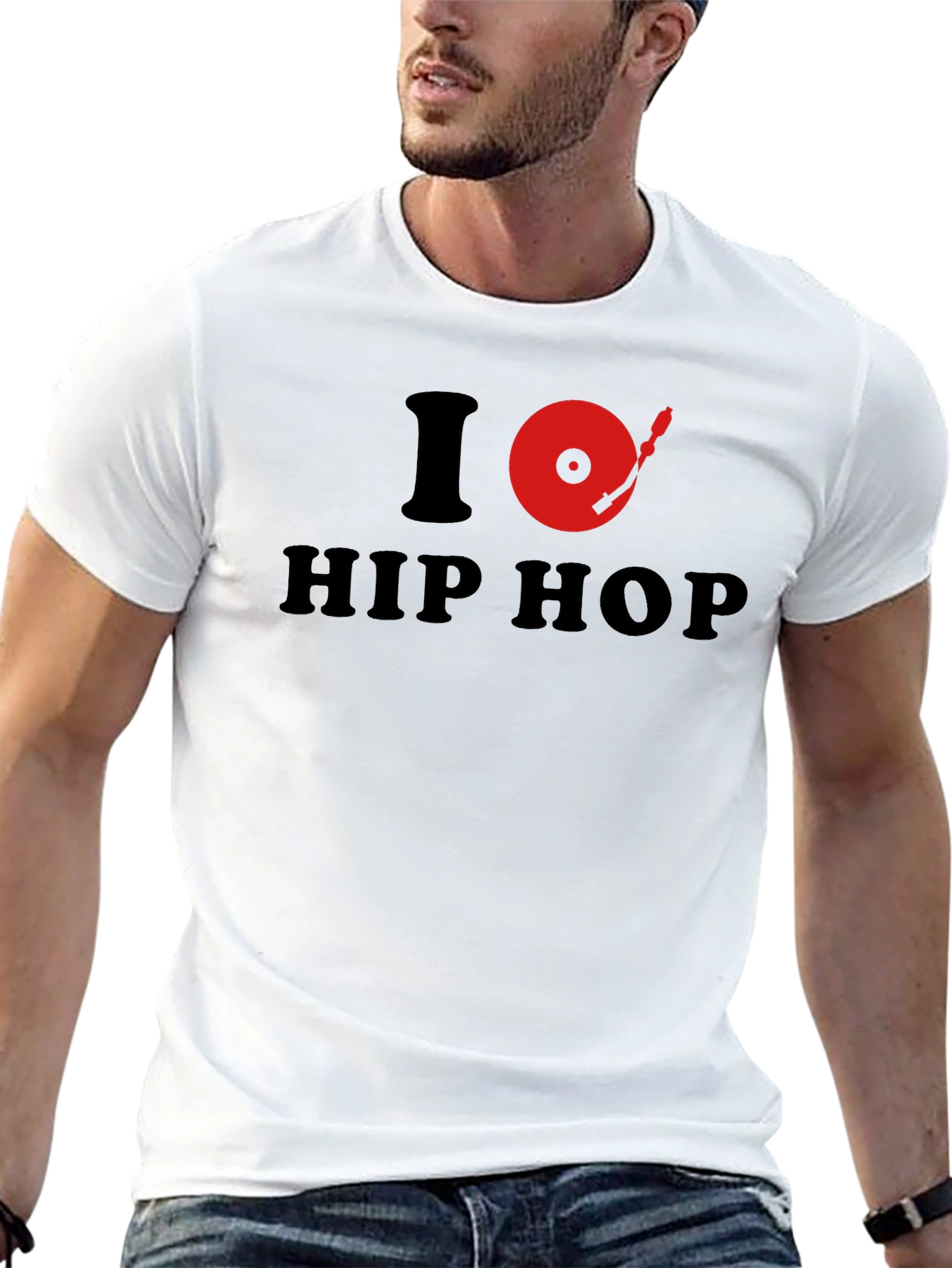 I Turntable Hip Hop Graphic Tee - Black