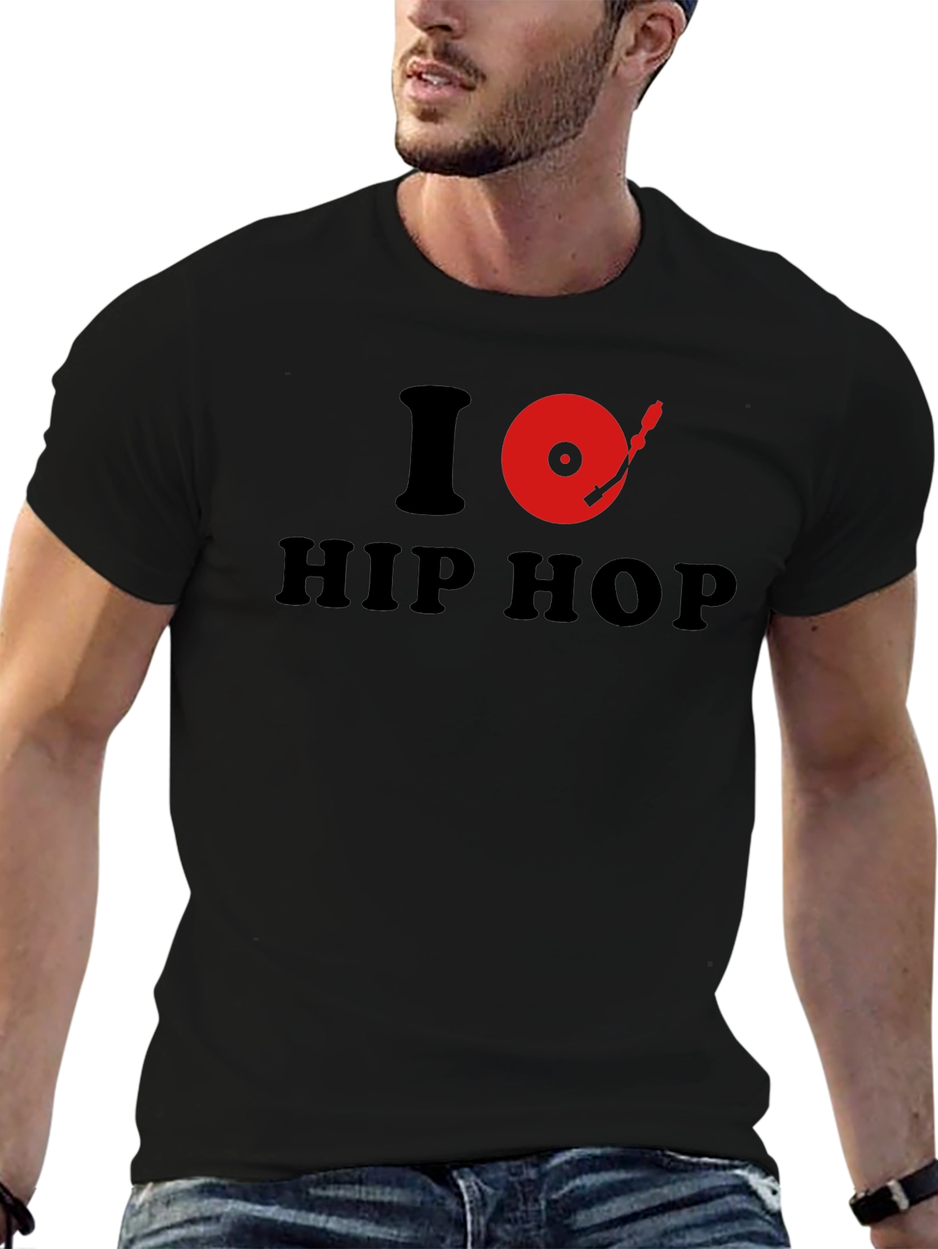 I Turntable Hip Hop Graphic Tee - Black