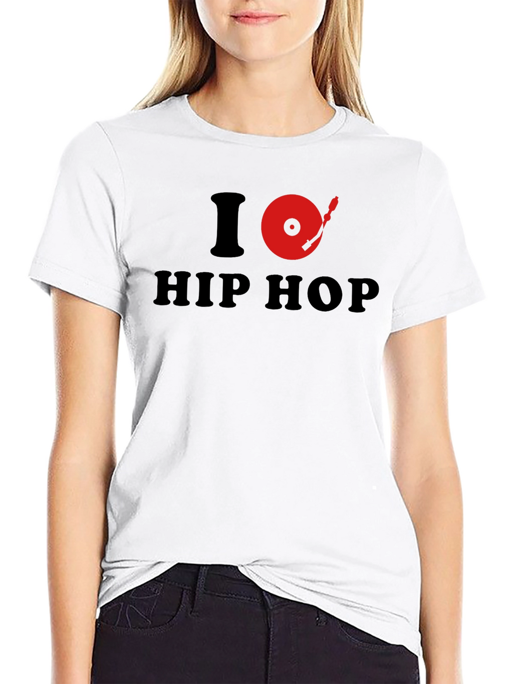 I Turntable Hip Hop Graphic Tee - Black