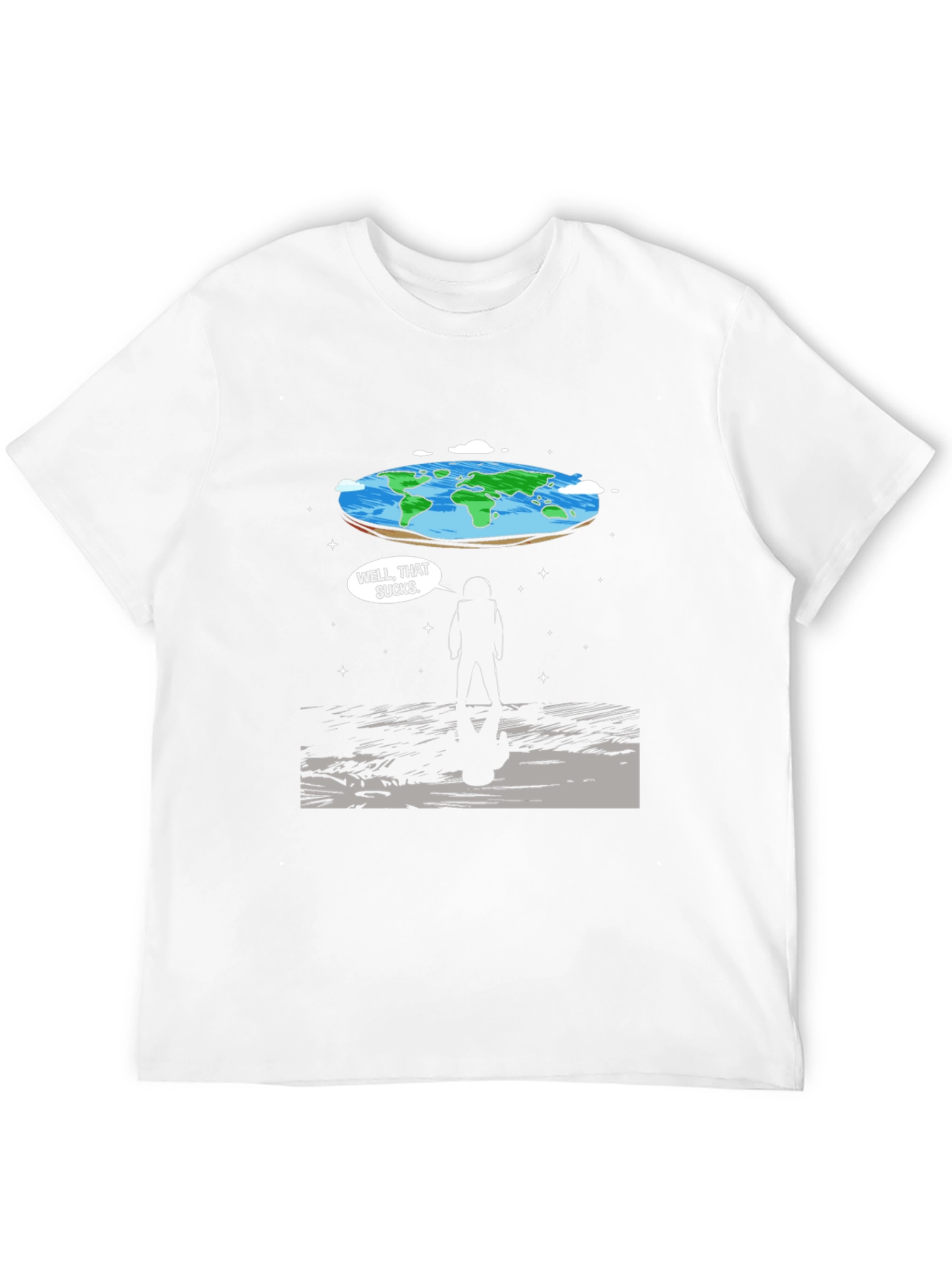 Flat Earth Astronaut T-Shirt - Well That Sucks