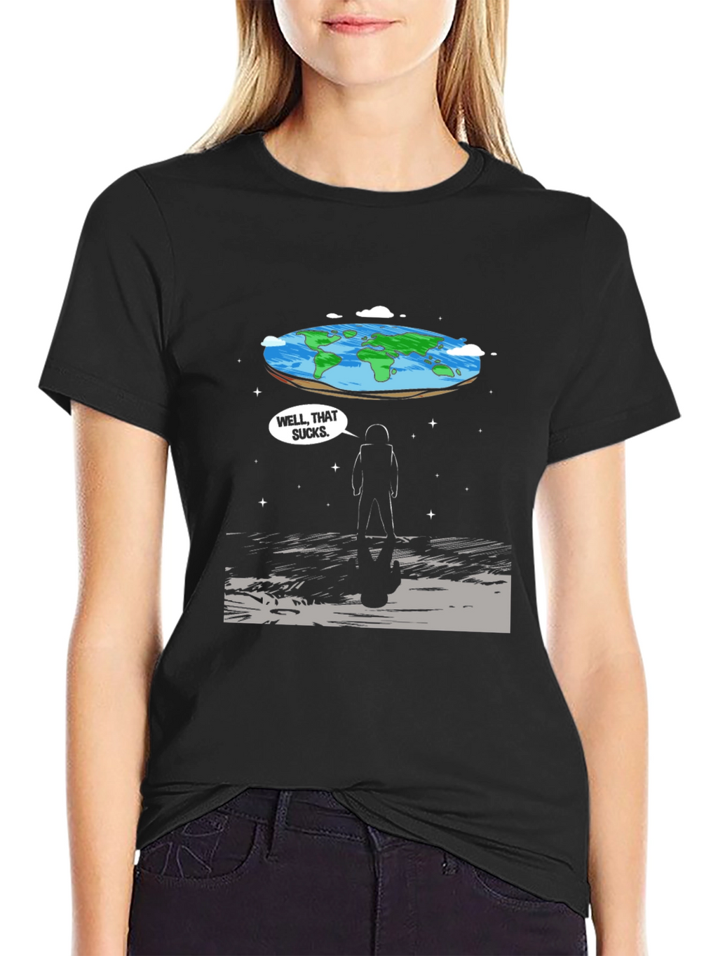 Flat Earth Astronaut T-Shirt - Well That Sucks