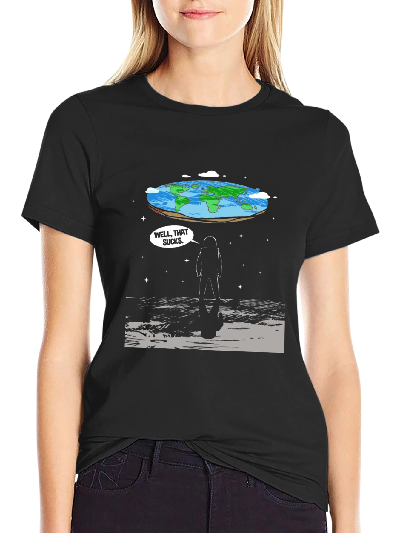 Flat Earth Astronaut T-Shirt - Well That Sucks