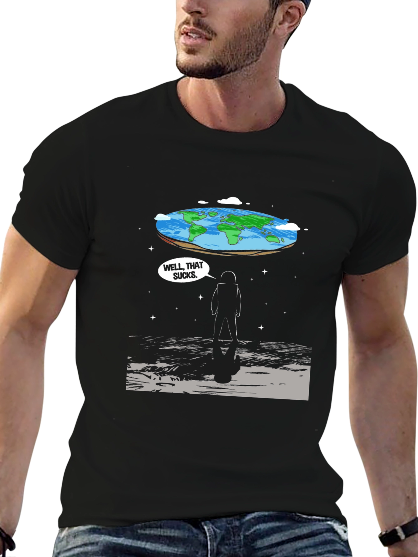 Flat Earth Astronaut T-Shirt - Well That Sucks