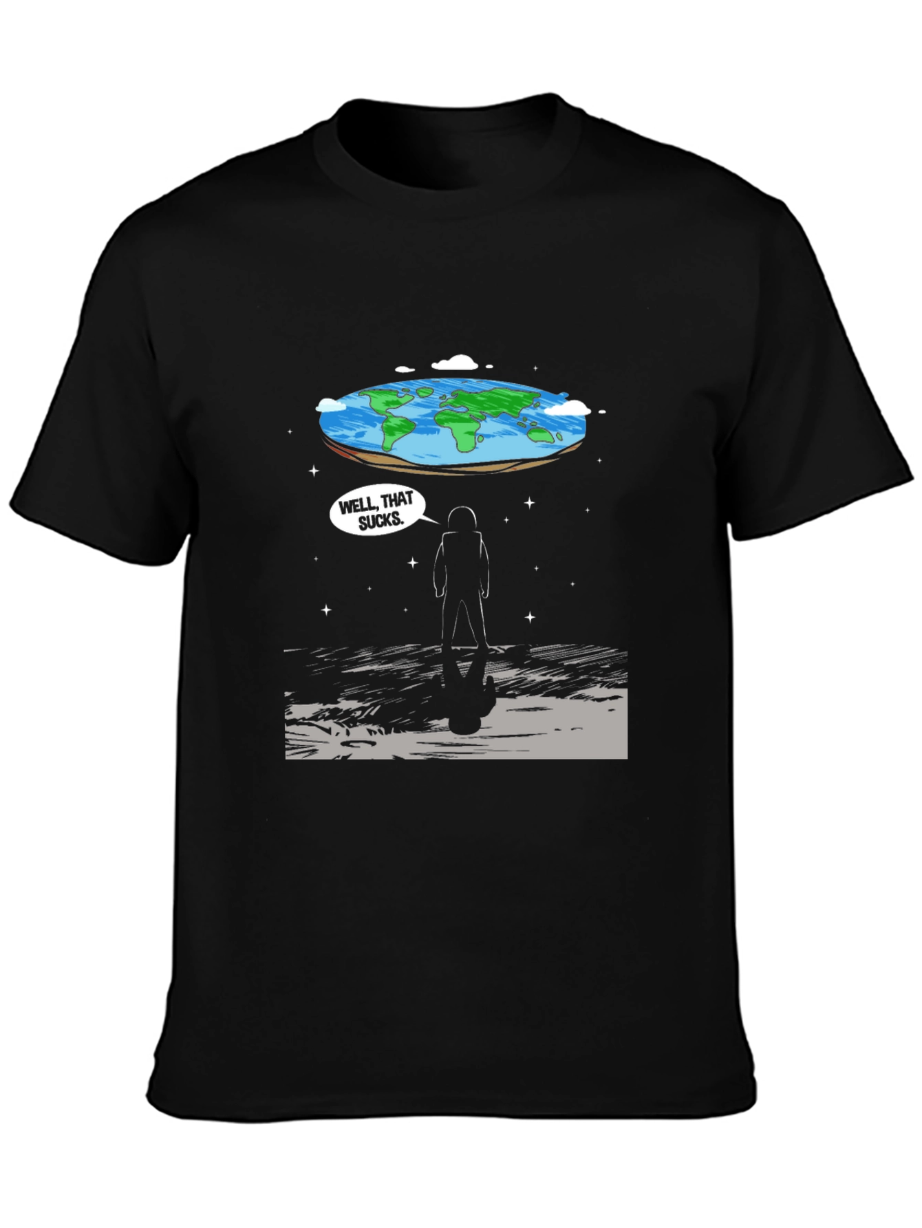 Flat Earth Astronaut T-Shirt - Well That Sucks