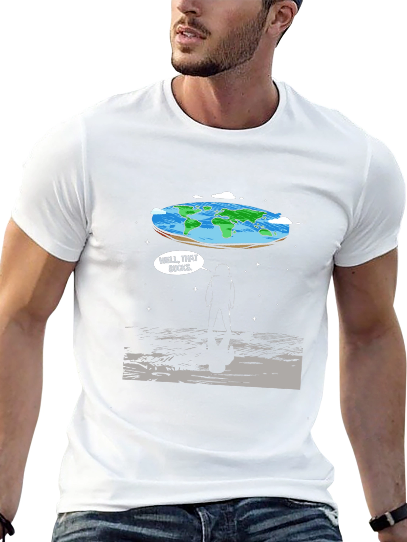 Flat Earth Astronaut T-Shirt - Well That Sucks