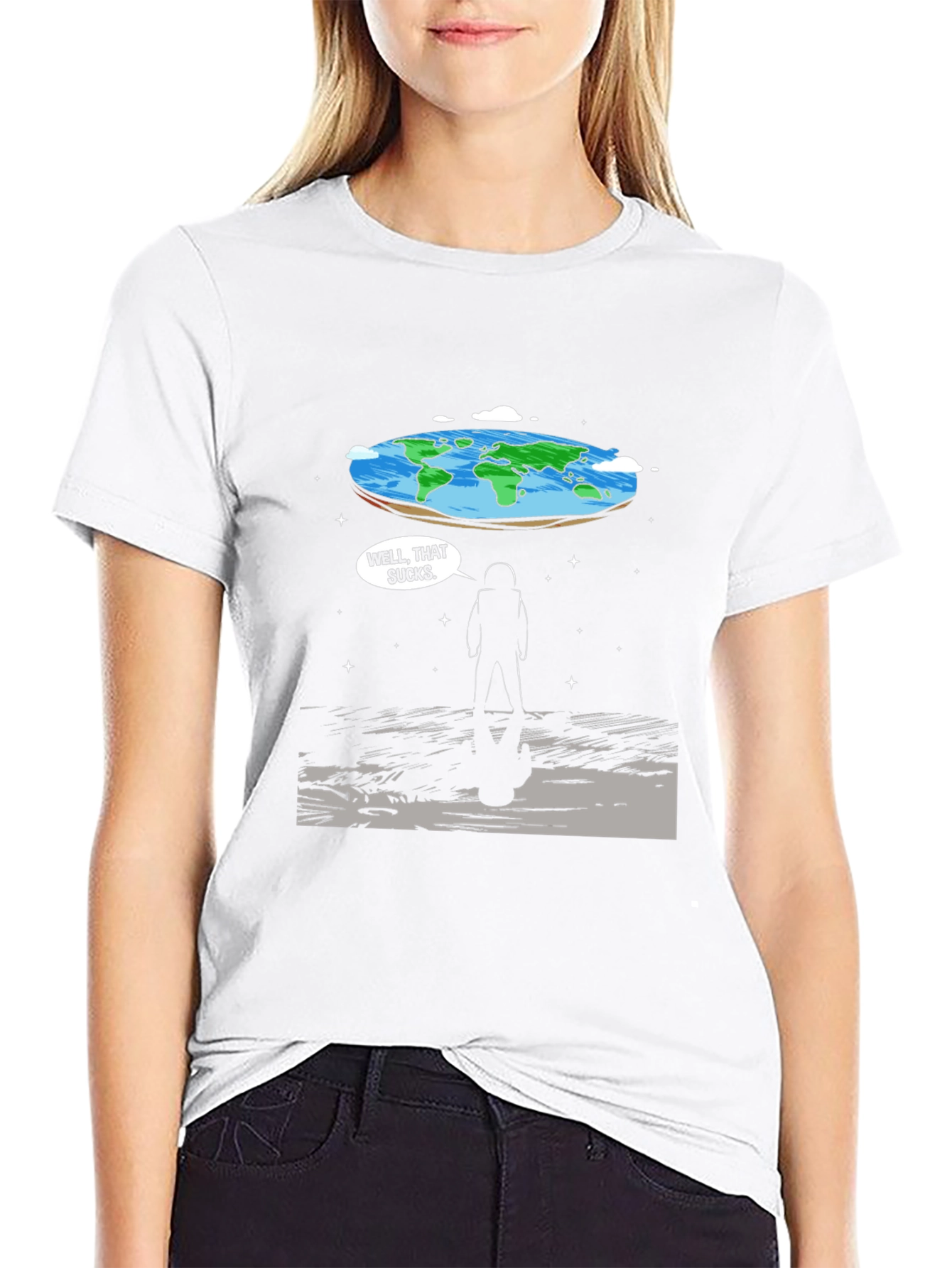 Flat Earth Astronaut T-Shirt - Well That Sucks