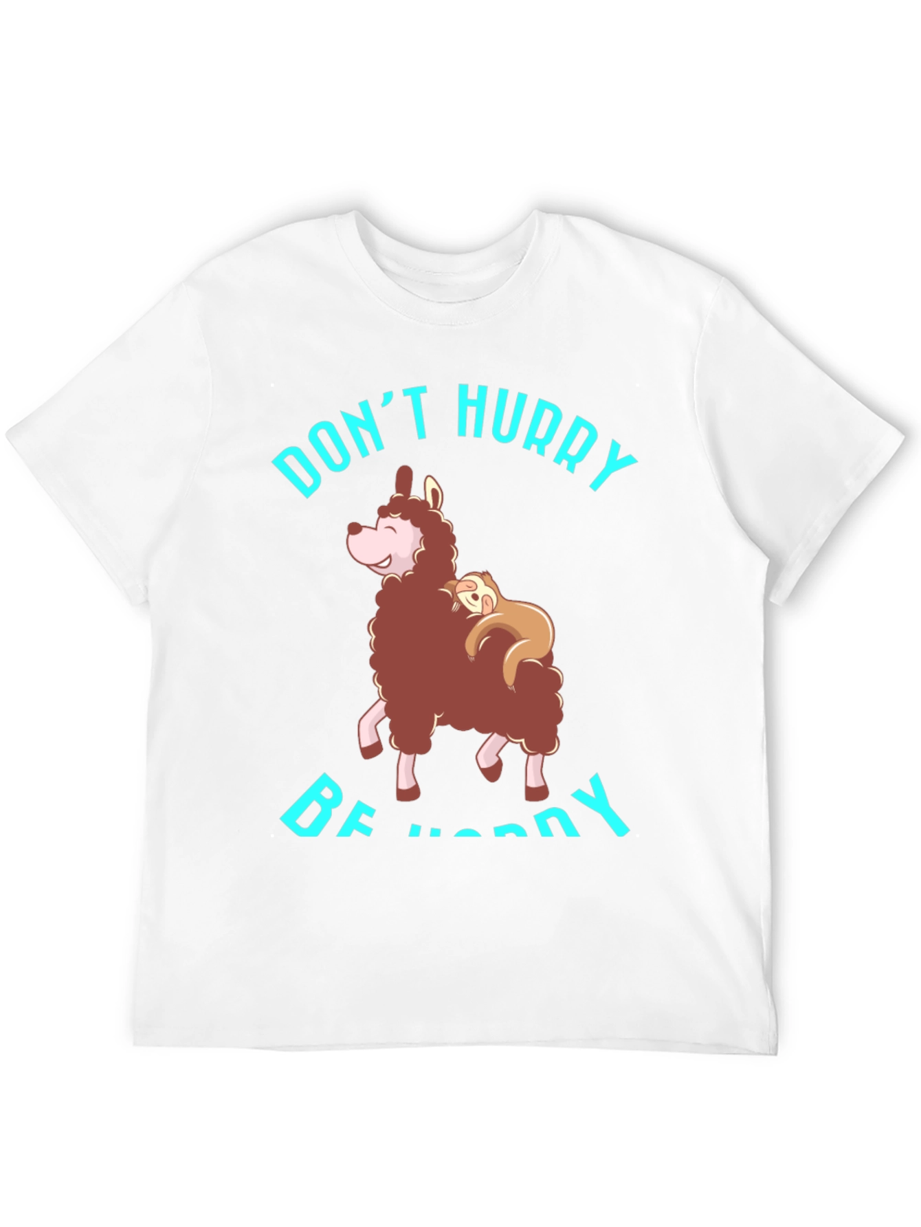 Dont Hurry Be Happy Sloth & Llama Graphic Tee