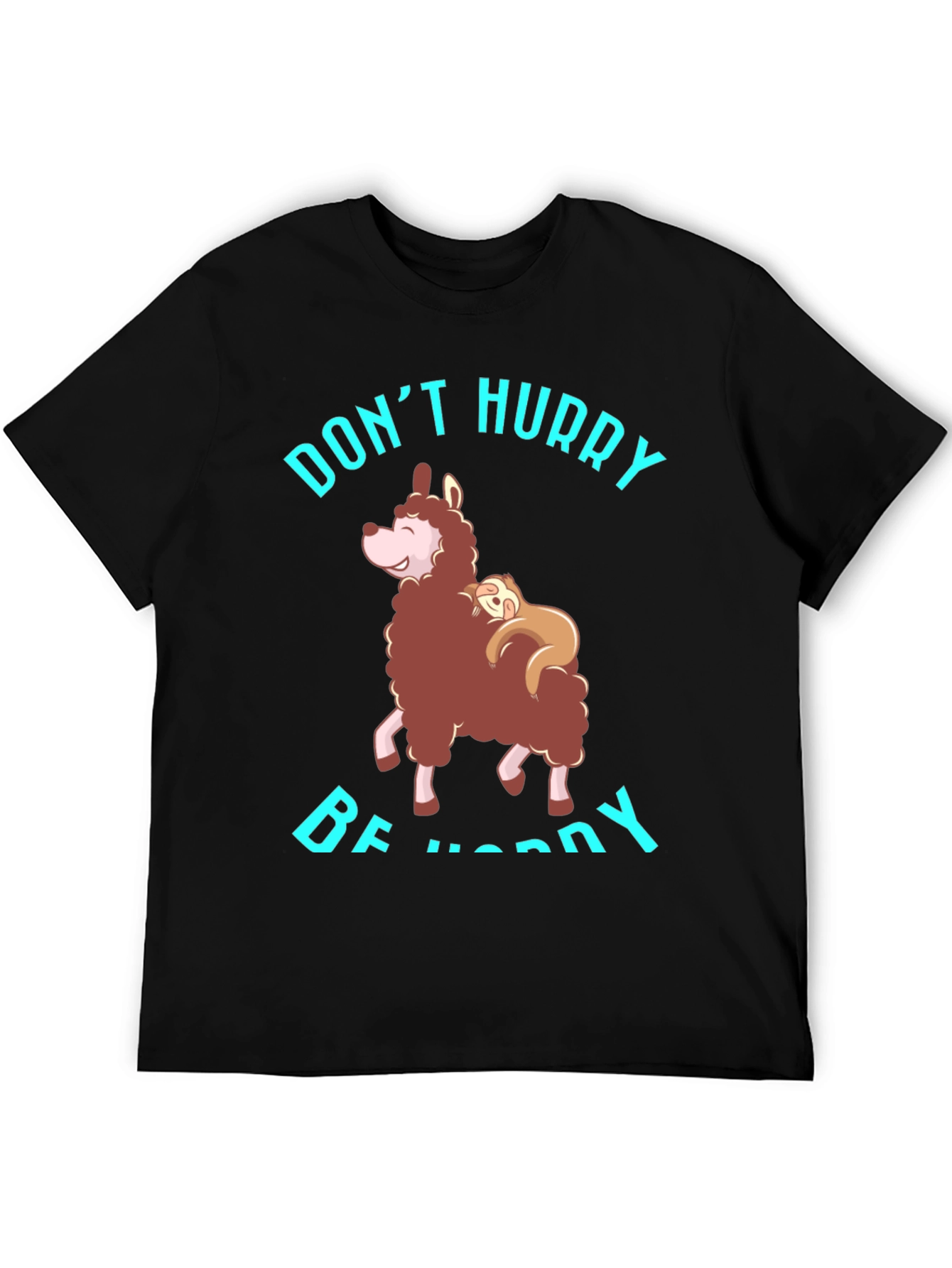 Dont Hurry Be Happy Sloth & Llama Graphic Tee
