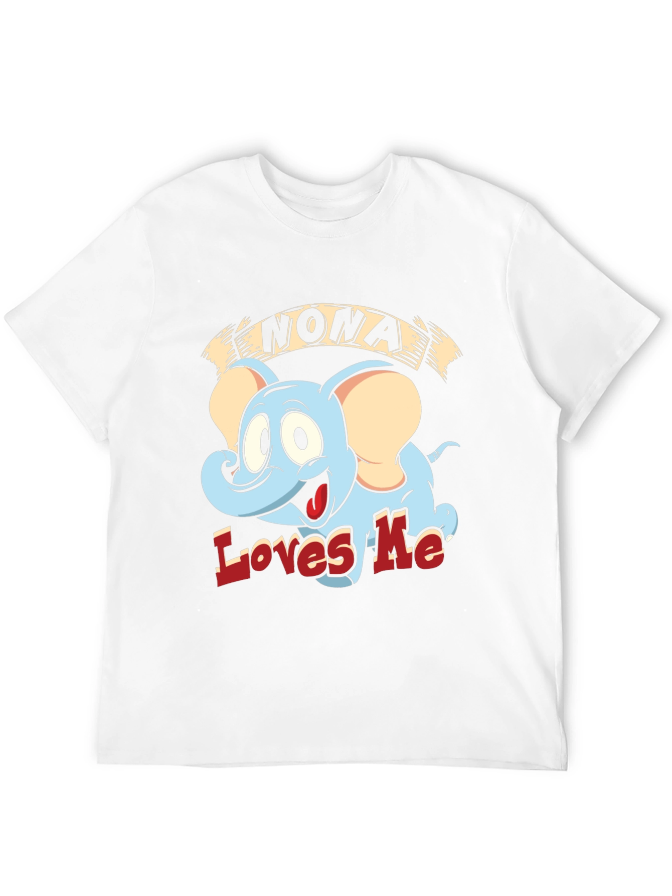 Nona Loves Me Elephant Cartoon Black T-Shirt