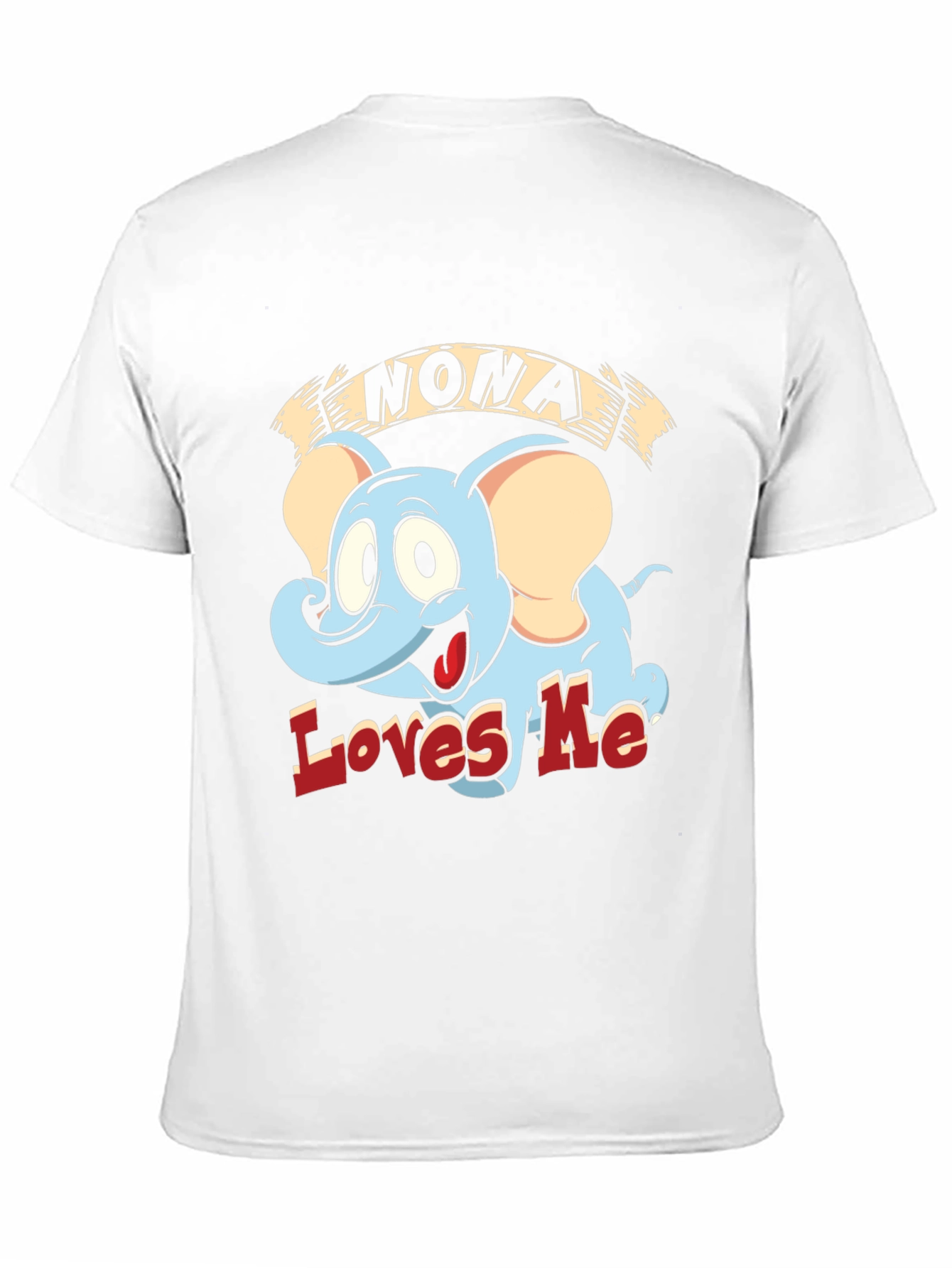 Nona Loves Me Elephant Cartoon Black T-Shirt