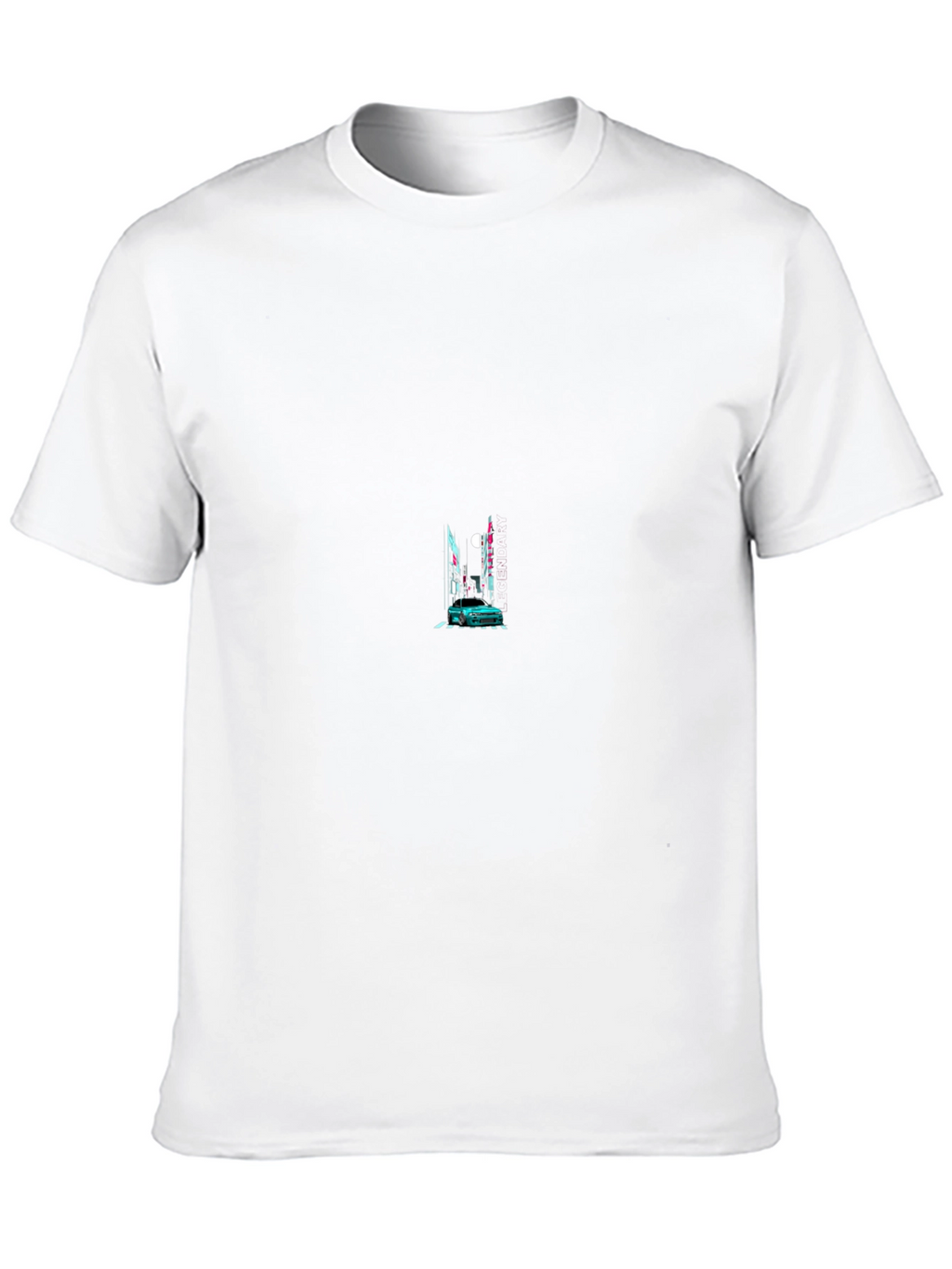 Black Graphic Tee - Car & Cityscape Design