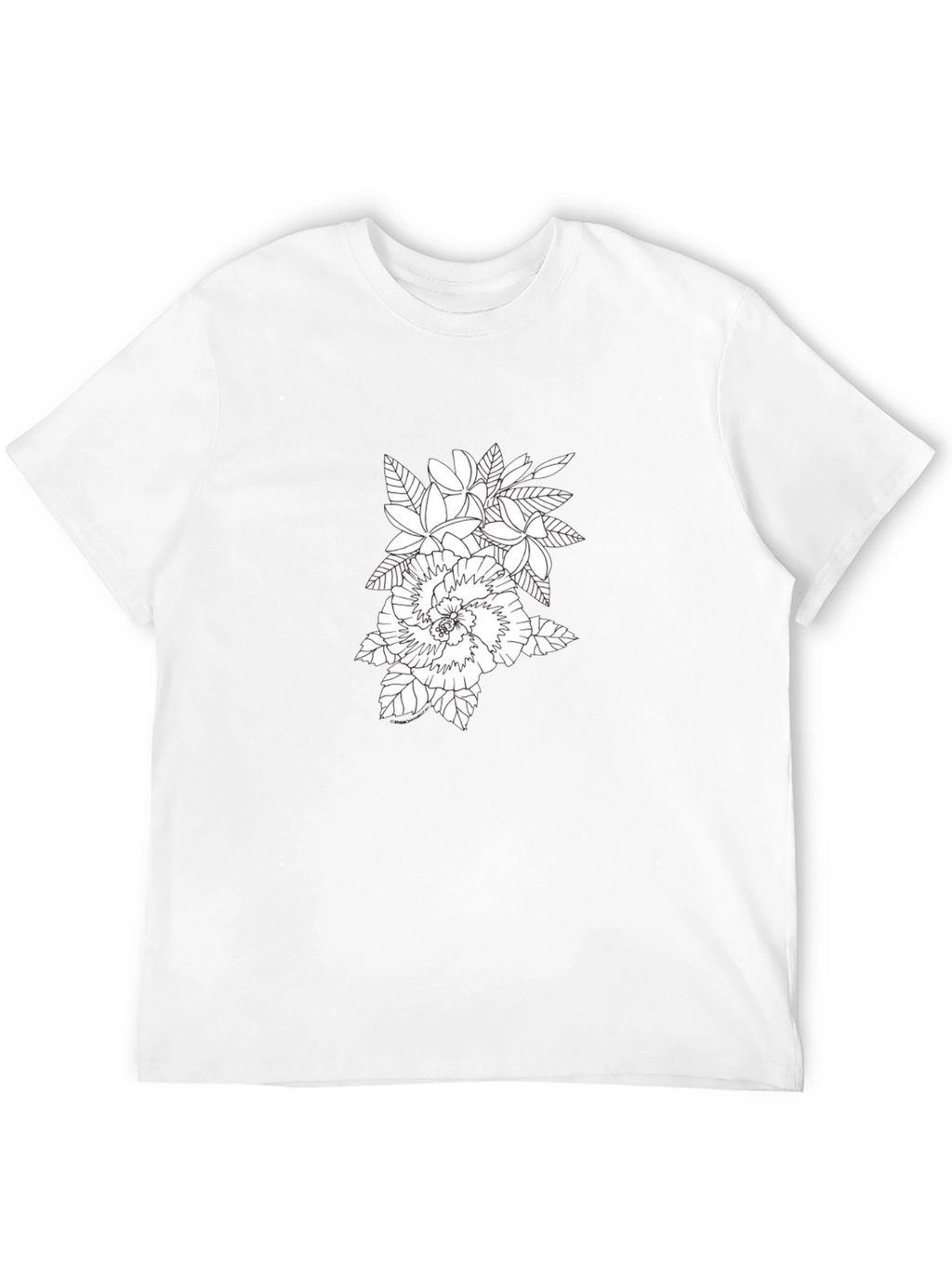 Floral Print Black Crew Neck T-Shirt