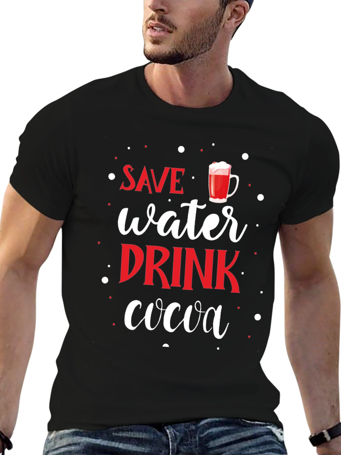 Save Water Drink Cocoa T-Shirt Funny Winter Holiday