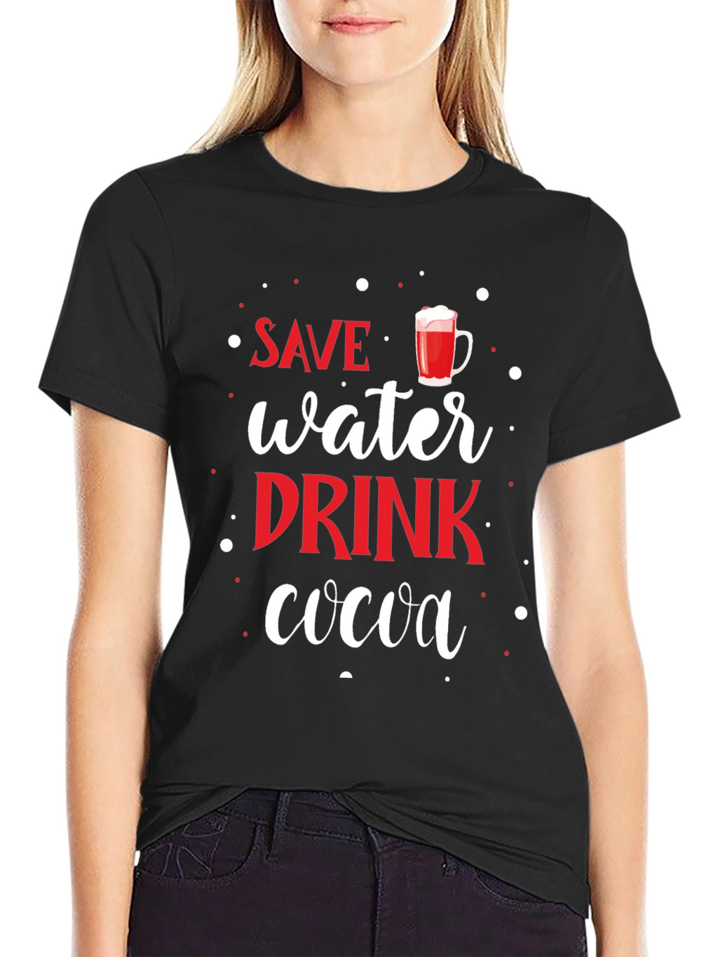 Save Water Drink Cocoa T-Shirt Funny Winter Holiday