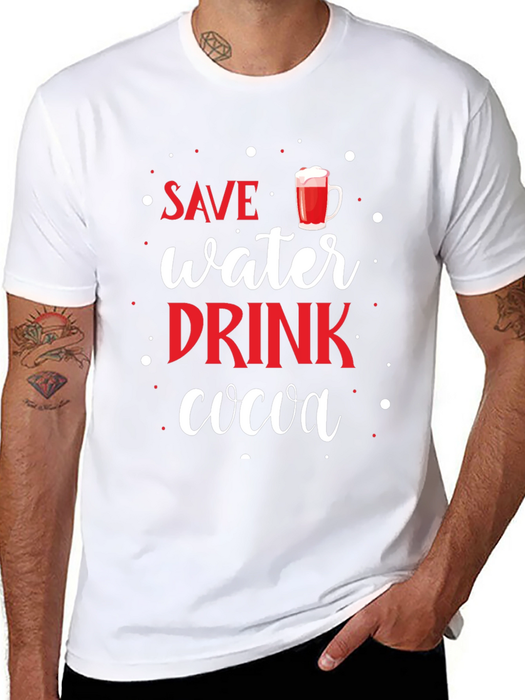 Save Water Drink Cocoa T-Shirt Funny Winter Holiday