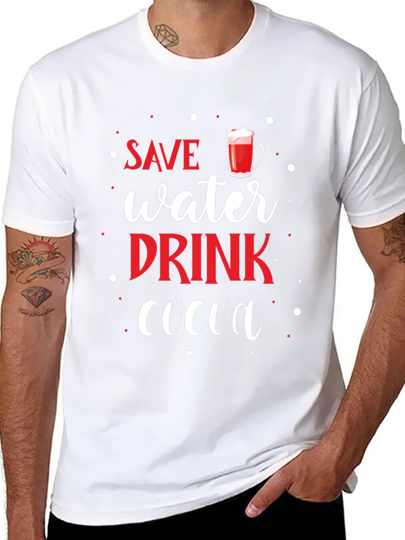 Save Water Drink Cocoa T-Shirt Funny Winter Holiday