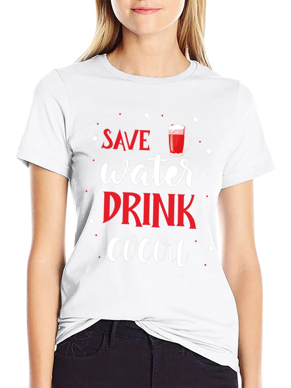 Save Water Drink Cocoa T-Shirt Funny Winter Holiday