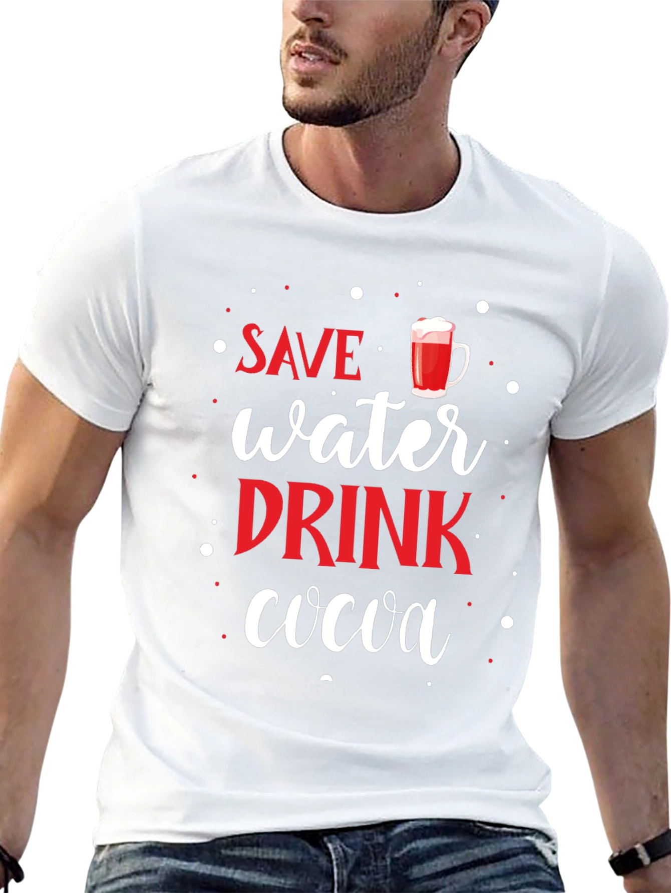 Save Water Drink Cocoa T-Shirt Funny Winter Holiday