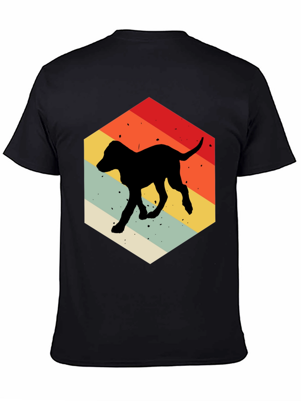 Retro Dog Silhouette Hexagon T-Shirt