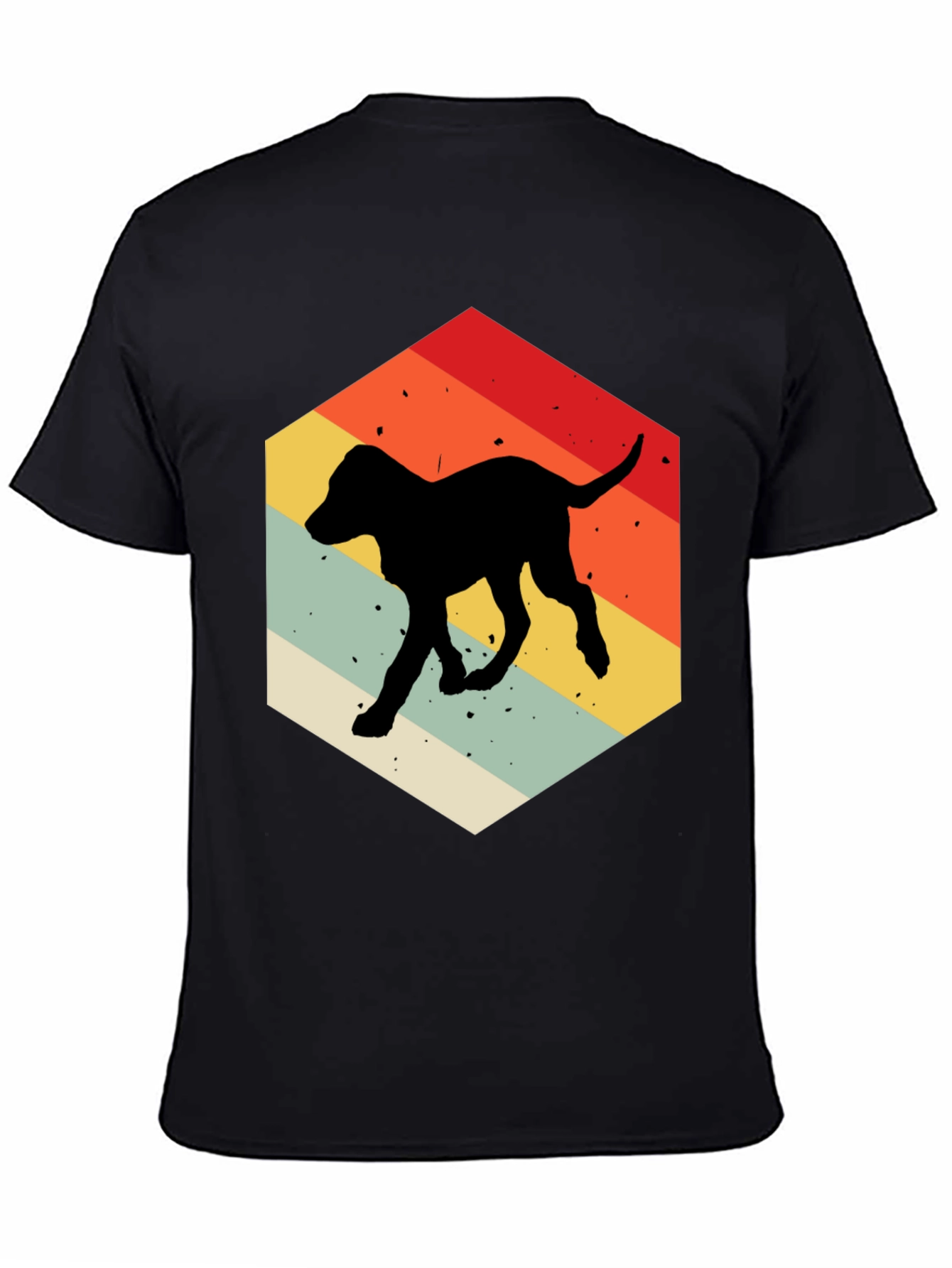 Retro Dog Silhouette Hexagon T-Shirt