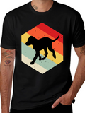 Retro Dog Silhouette Hexagon T-Shirt