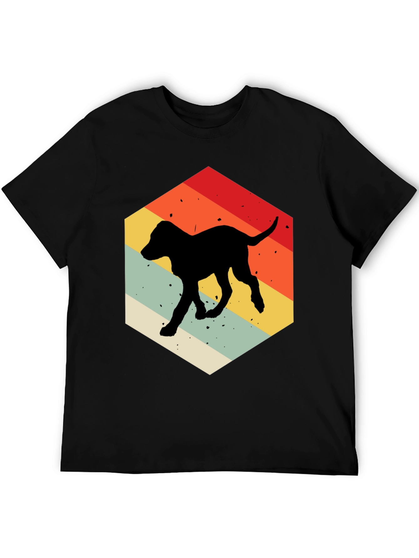 Retro Dog Silhouette Hexagon T-Shirt