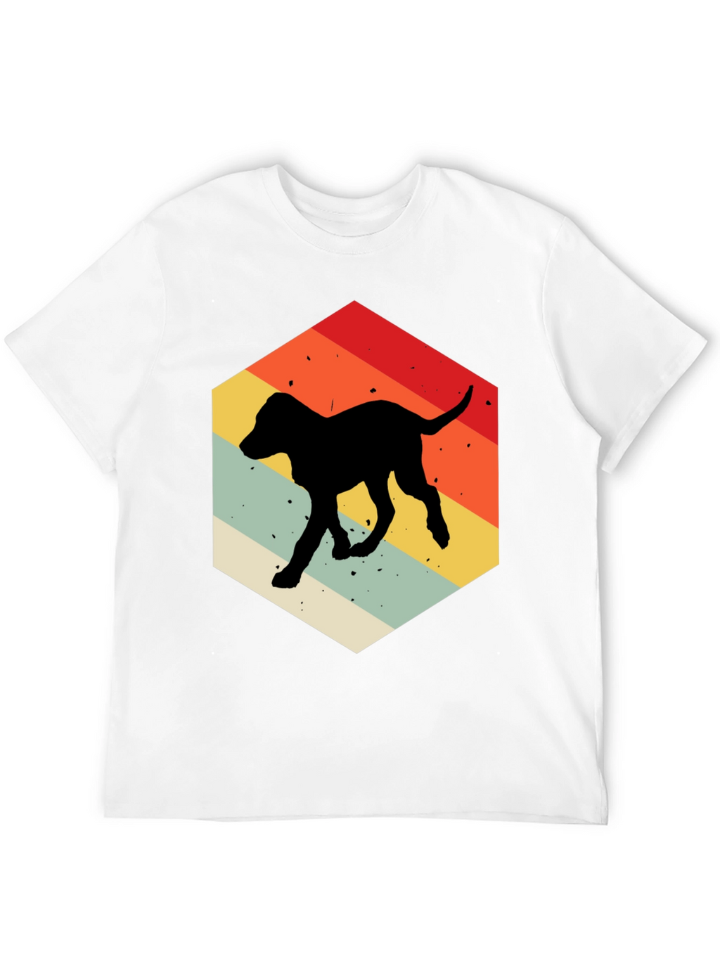 Retro Dog Silhouette Hexagon T-Shirt