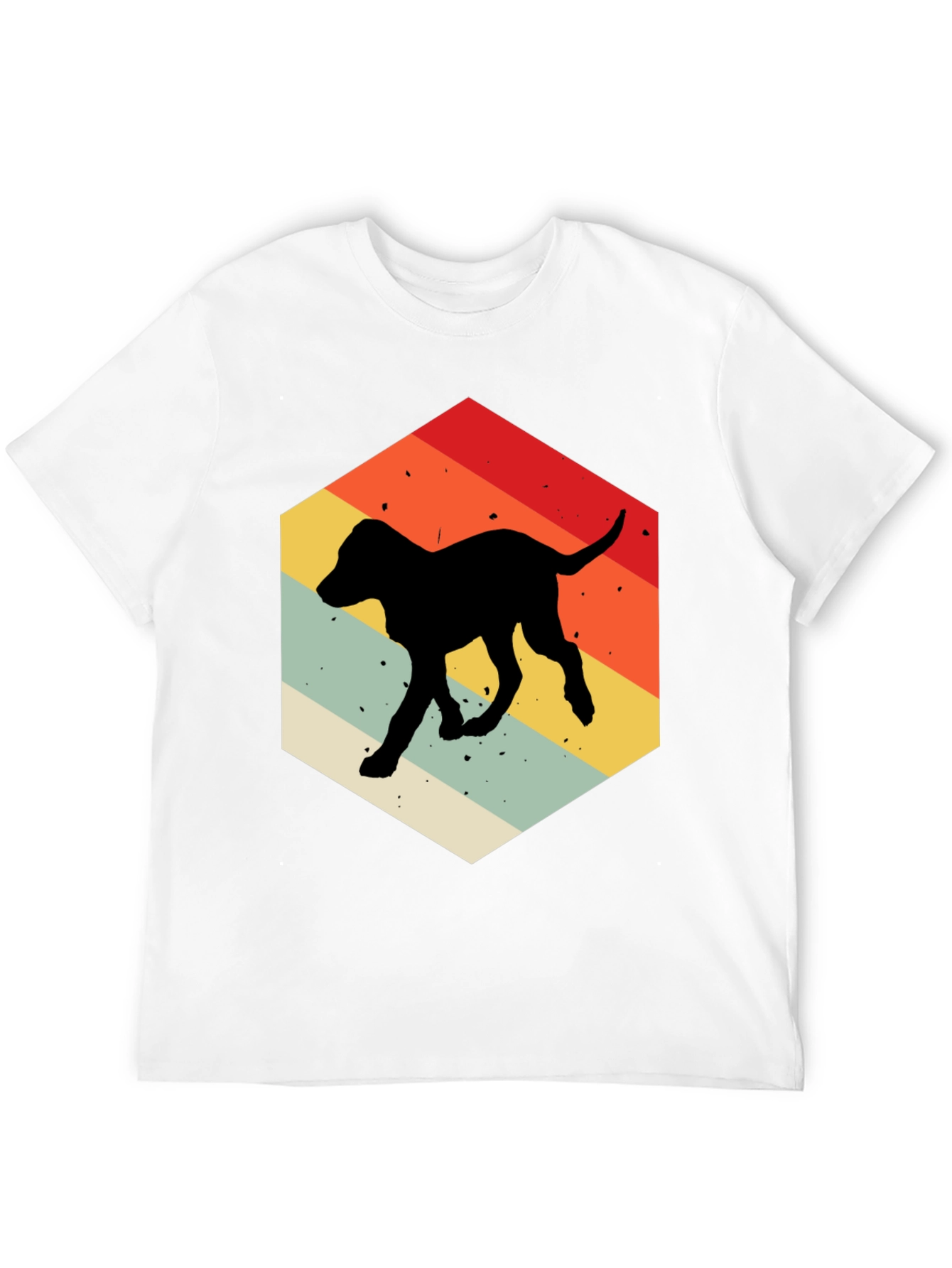 Retro Dog Silhouette Hexagon T-Shirt