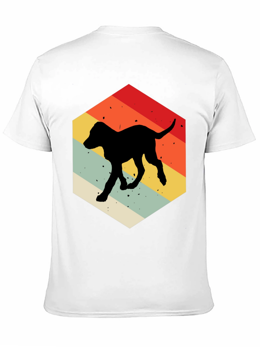Retro Dog Silhouette Hexagon T-Shirt