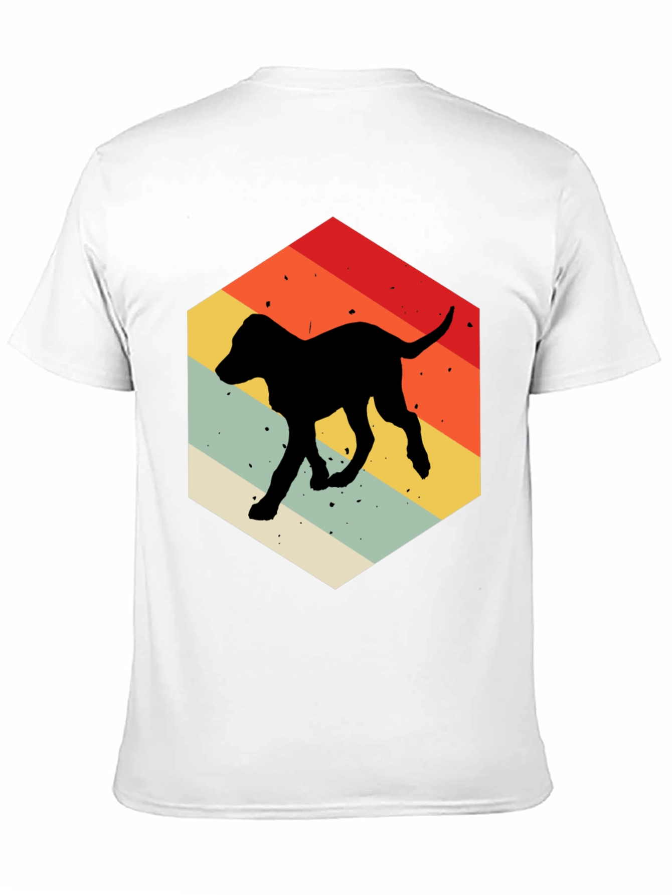 Retro Dog Silhouette Hexagon T-Shirt