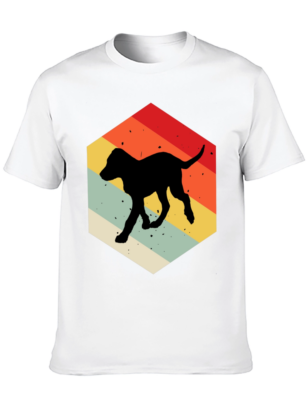 Retro Dog Silhouette Hexagon T-Shirt