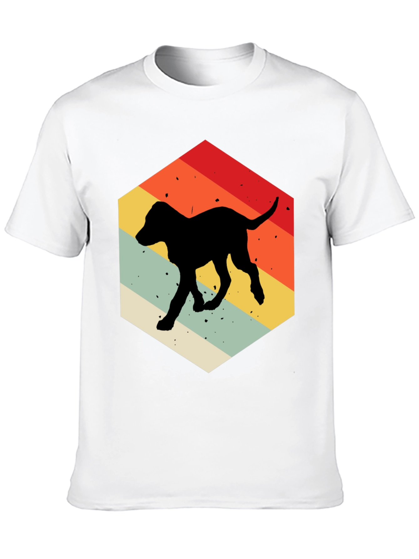 Retro Dog Silhouette Hexagon T-Shirt