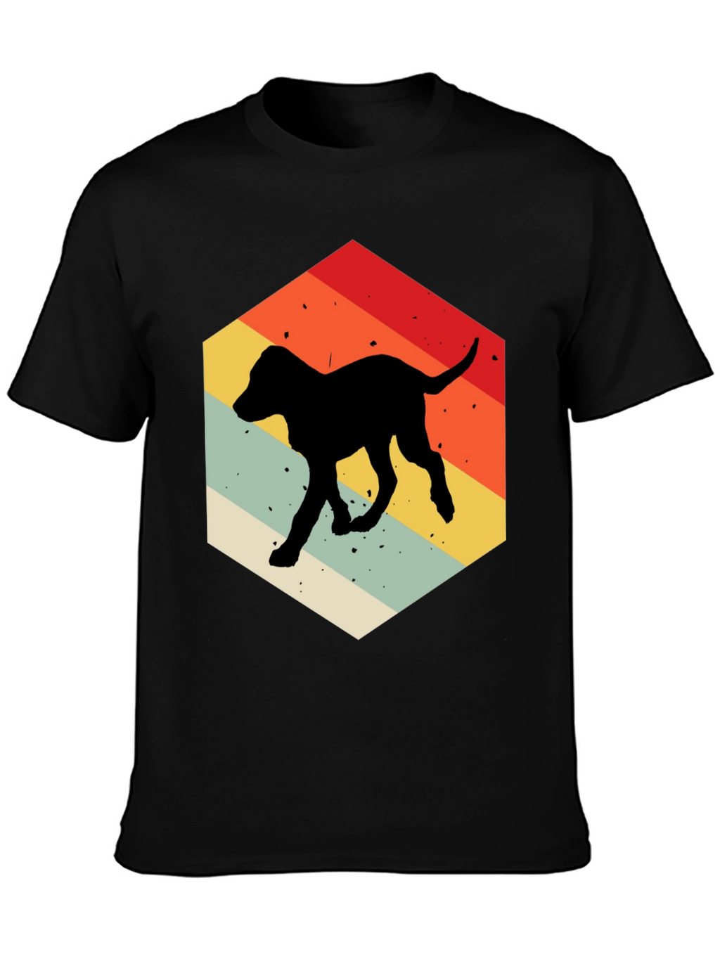 Retro Dog Silhouette Hexagon T-Shirt