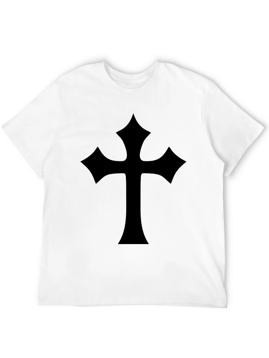 Black T-Shirt with Gothic Cross Design