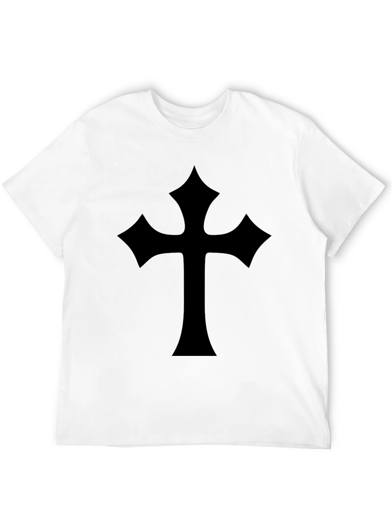 Black T-Shirt with Gothic Cross Design