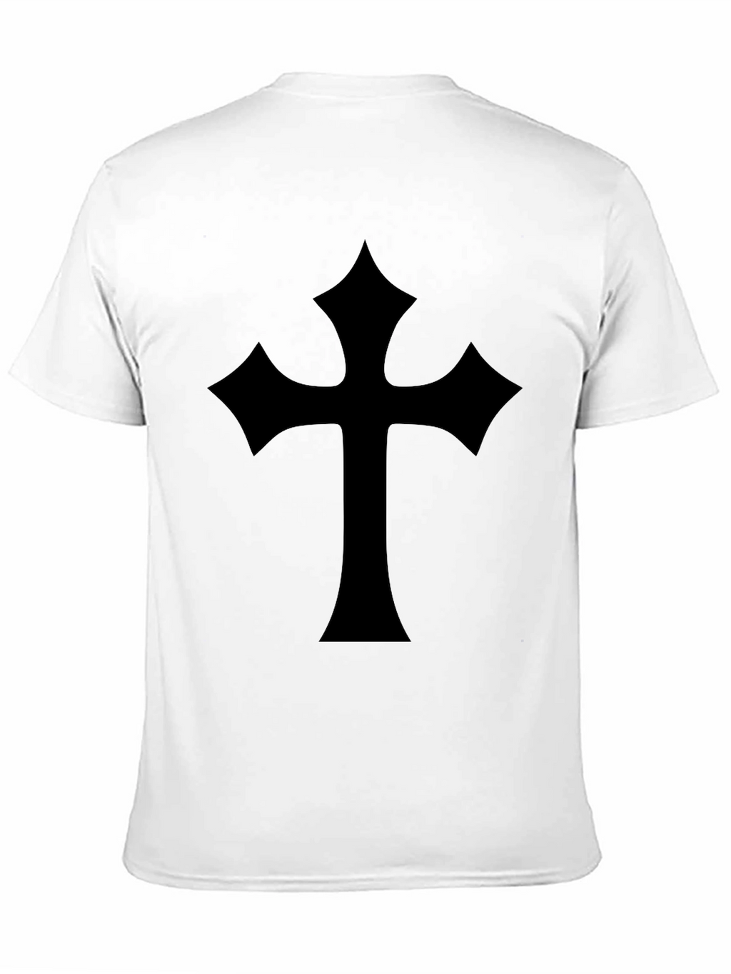 Black T-Shirt with Gothic Cross Design