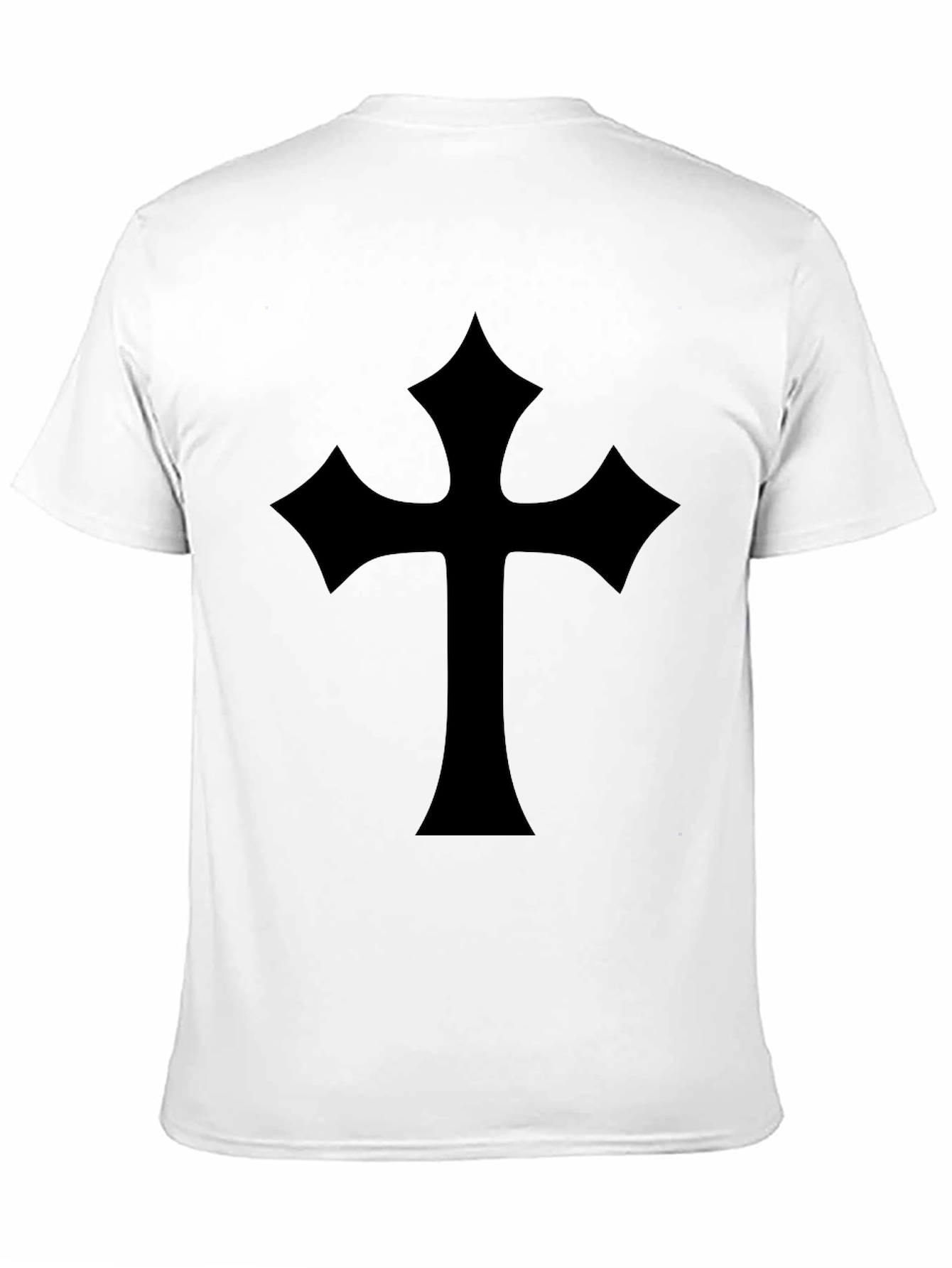 Black T-Shirt with Gothic Cross Design