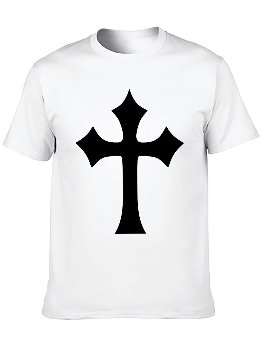 Black T-Shirt with Gothic Cross Design