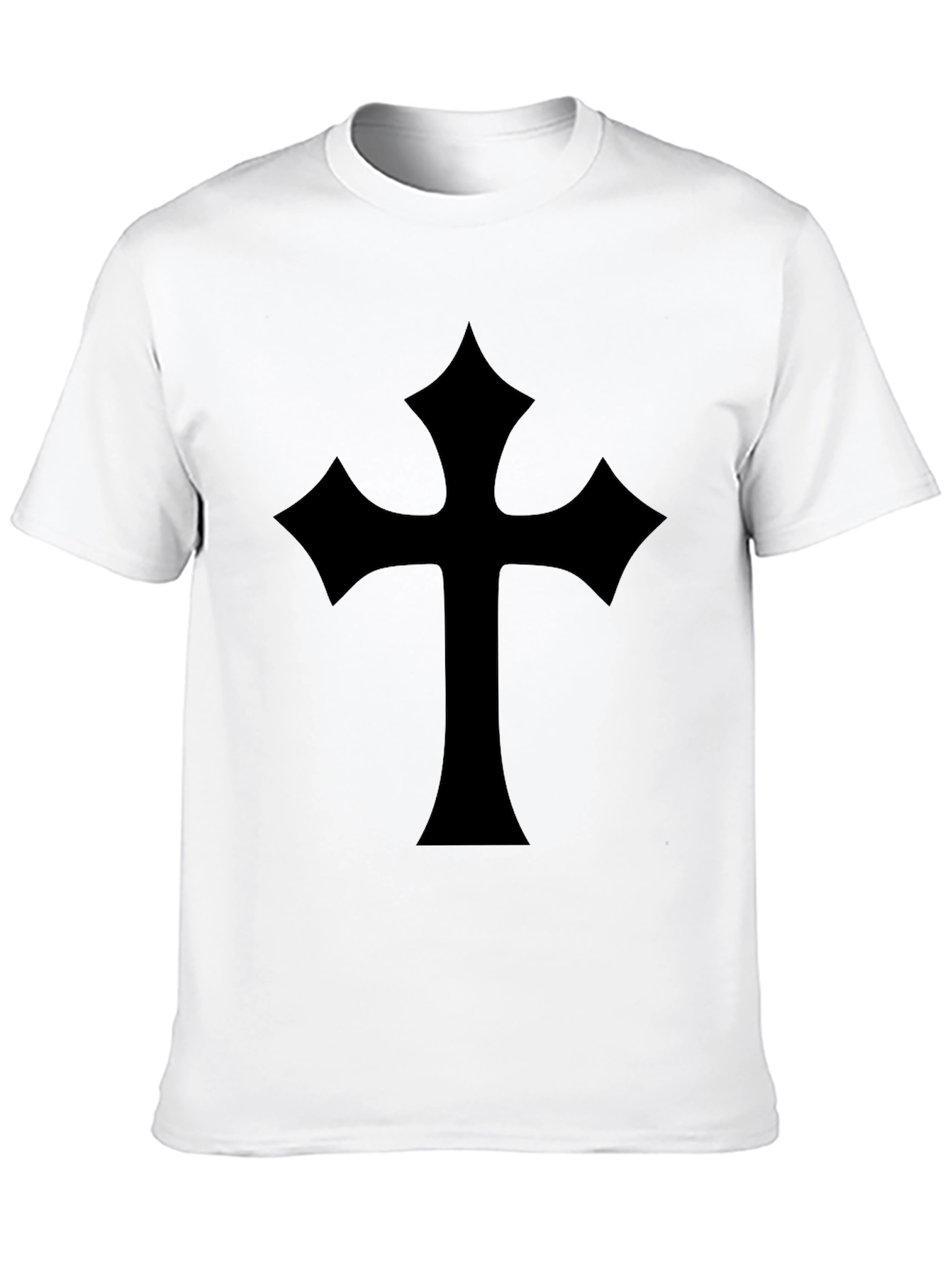 Black T-Shirt with Gothic Cross Design