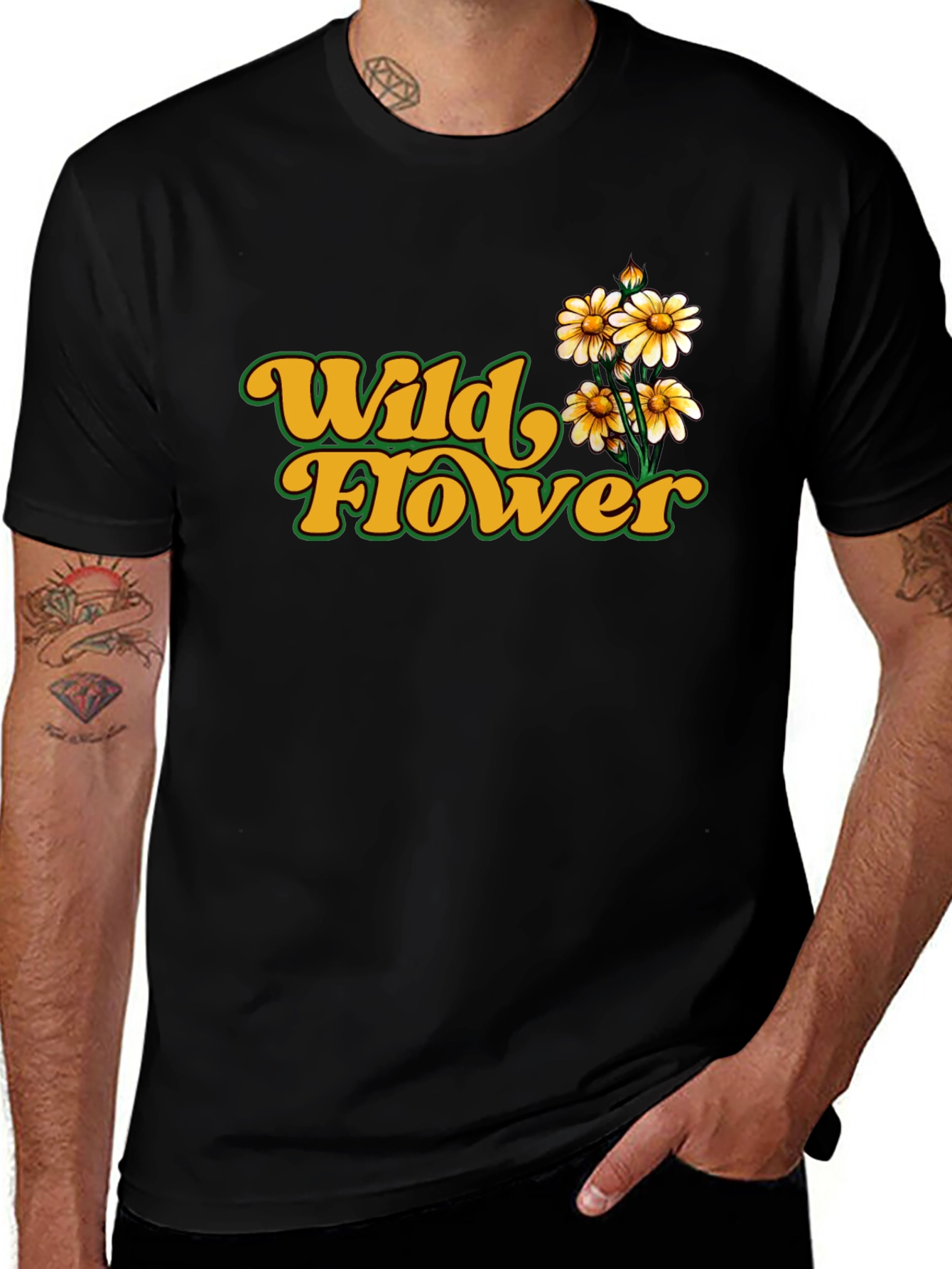 Wildflower Graphic Tee - Retro Floral Print
